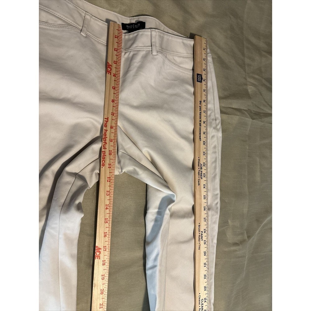White House Black Market Women’s Tailored Pants Beige Size 14 Slim Ankle Pockets - Picture 12 of 14